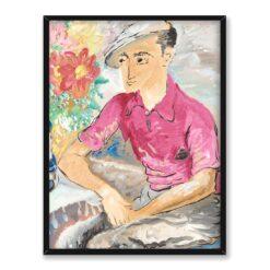 Sigrid Hjerten Mężczyzna z kwiatami 30×40