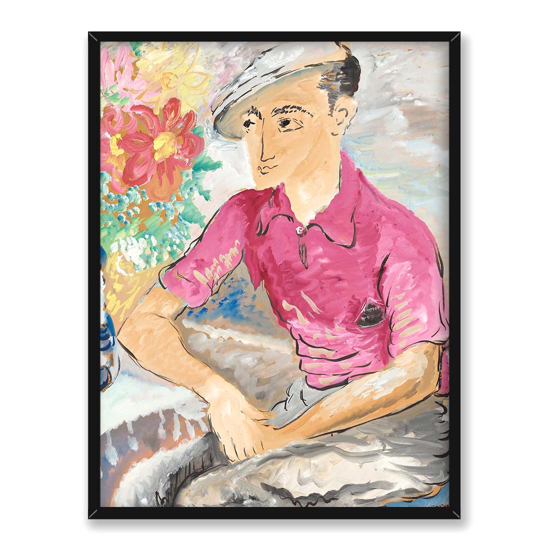 Sigrid Hjerten Mężczyzna z kwiatami 30x40