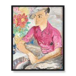 Sigrid Hjerten Mężczyzna z kwiatami 40×50