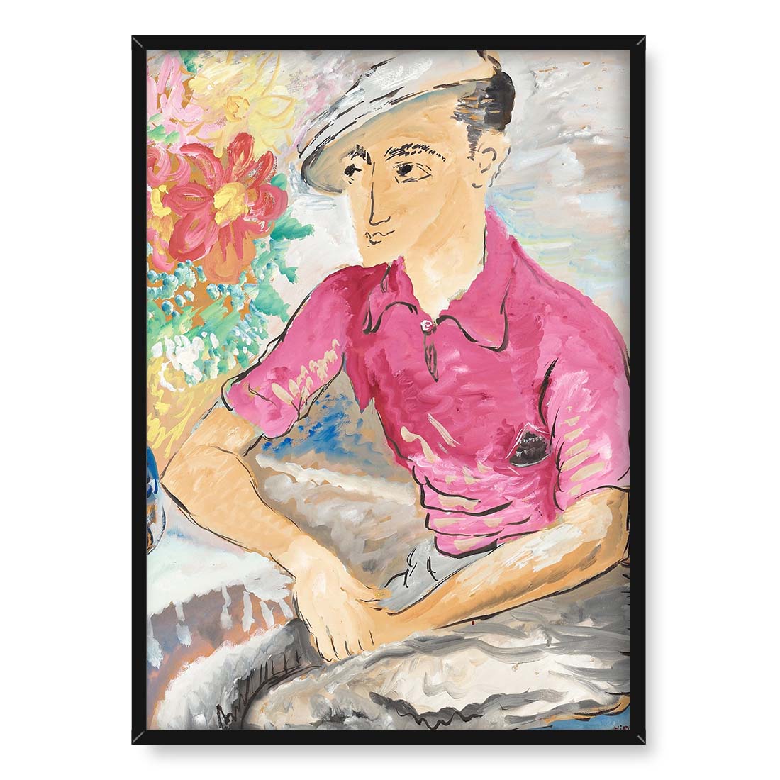 Sigrid Hjerten Mężczyzna z kwiatami 50x70