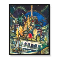 Sigrid Hjerten Płonący budynek 40×50