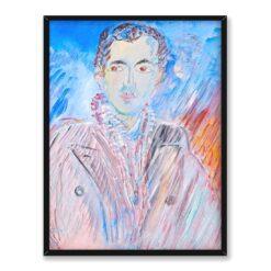 Sigrid Hjerten Portret przedstawiający eleganckiego mężczyznę w płaszczu 30×40