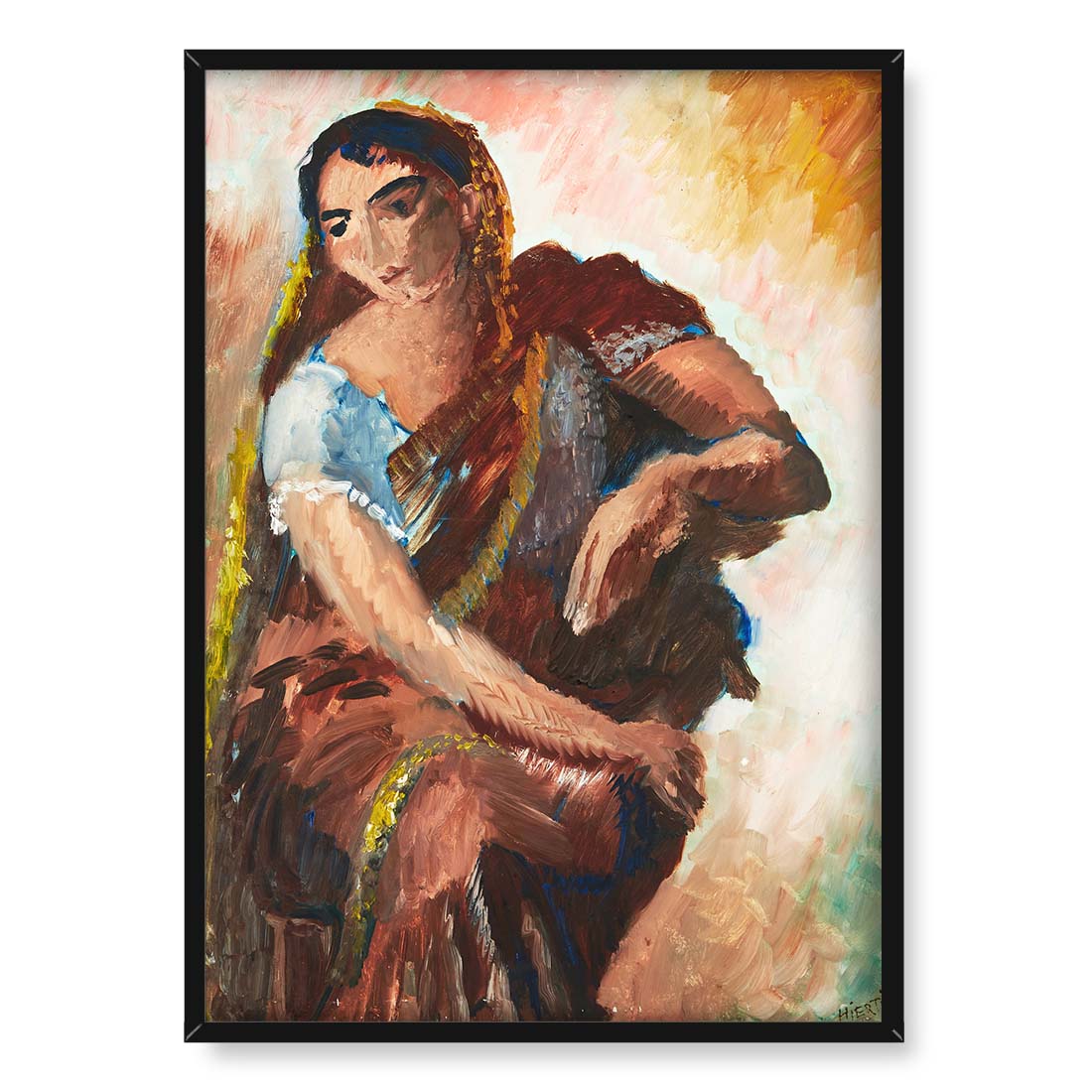 Sigrid Hjerten Siedząca Hinduska 50x70