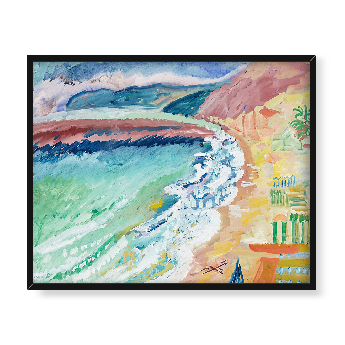 Sigrid Hjerten Spienione fale na plaży 50x40 w RAMIE