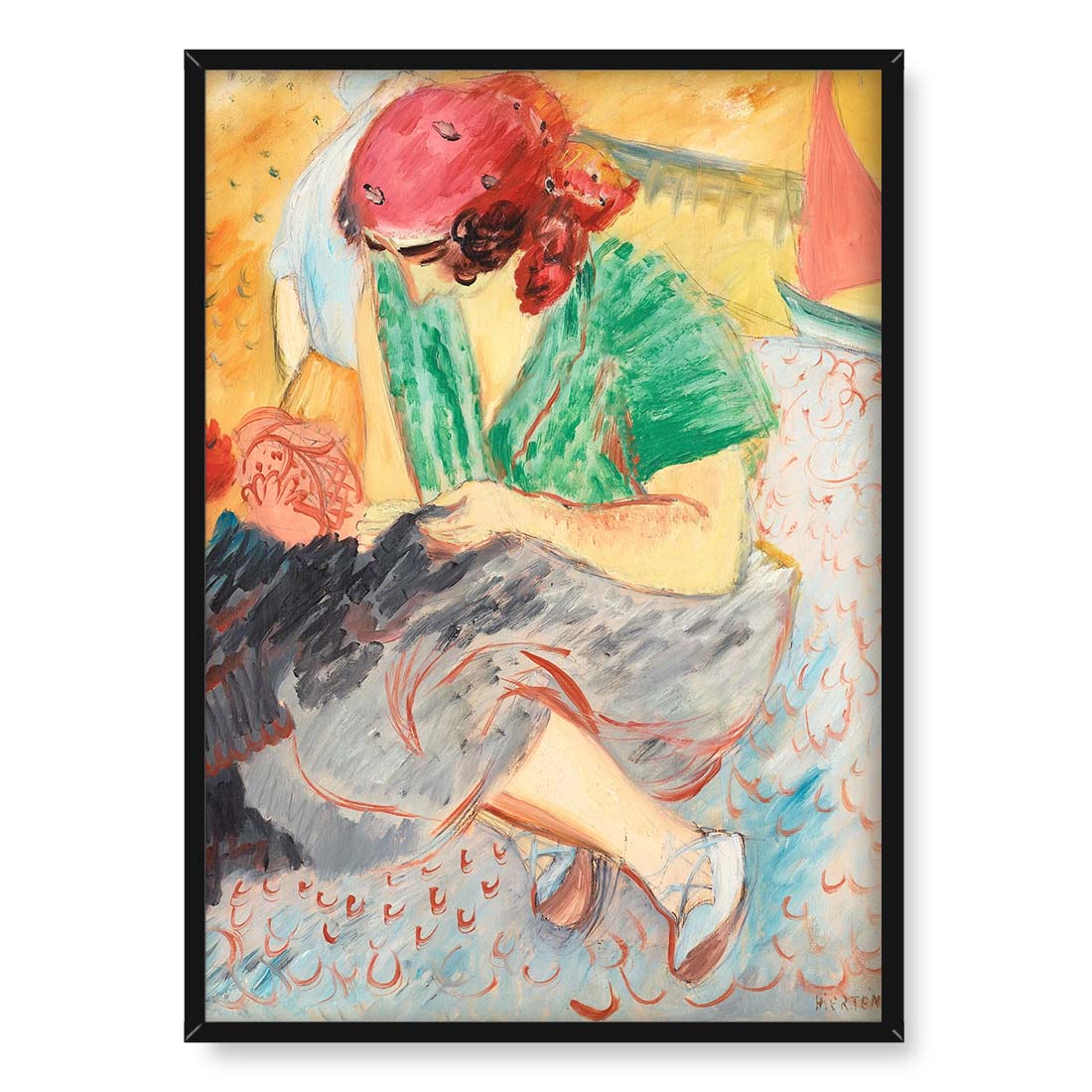 Sigrid Hjerten Szycie na plaży 50x70