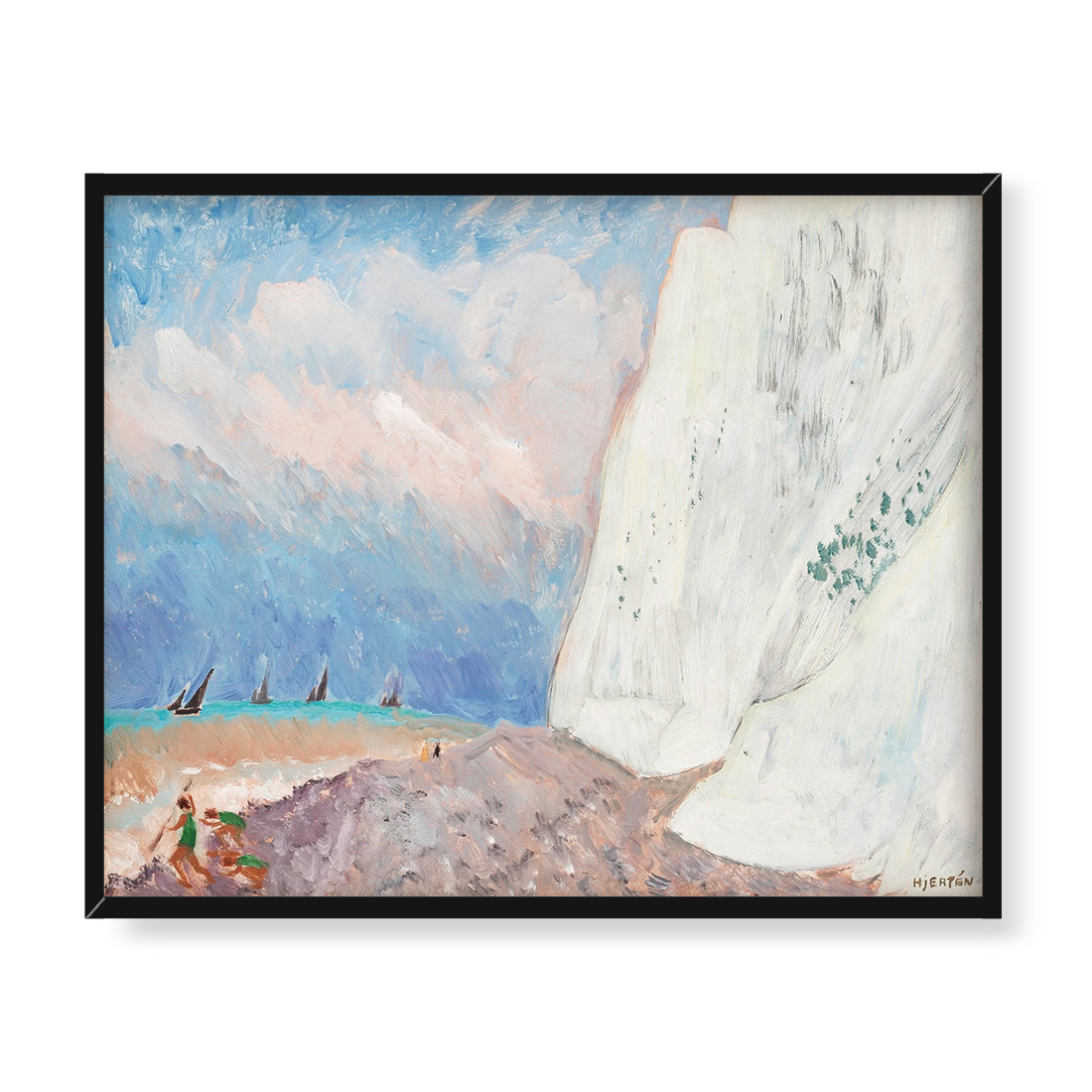 Sigrid Hjerten Wapienna skała St Aubin 50x40 w RAMIE