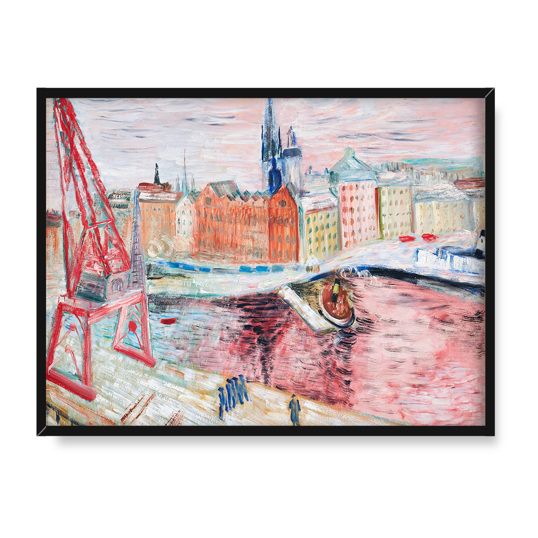 Sigrid Hjerten Widok na Skeppsbron Zima w Sztokholmie 30x40 w RAMIE