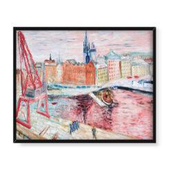 Sigrid Hjerten Widok na Skeppsbron Zima w Sztokholmie 50×40