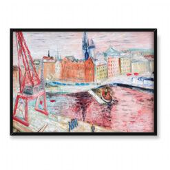 Sigrid Hjerten Widok na Skeppsbron Zima w Sztokholmie 70×50