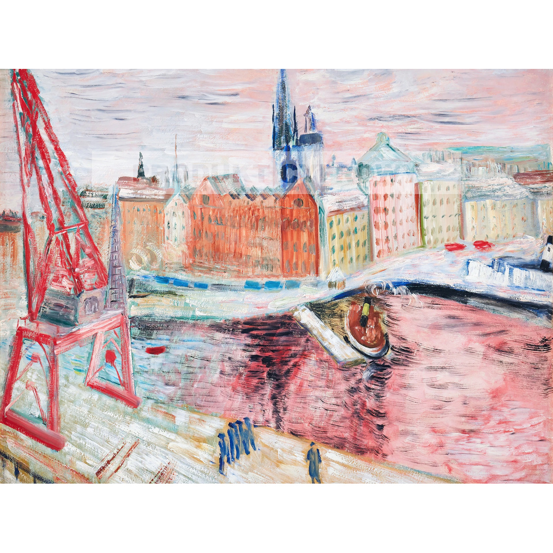 Sigrid Hjerten Widok na Skeppsbron Zima w Sztokholmie — produkt cyfrowy do pobrania