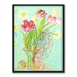 Sigrid Hjerten Wiosenny bukiet z tulipanów i narcyzów w wazonie 30×40