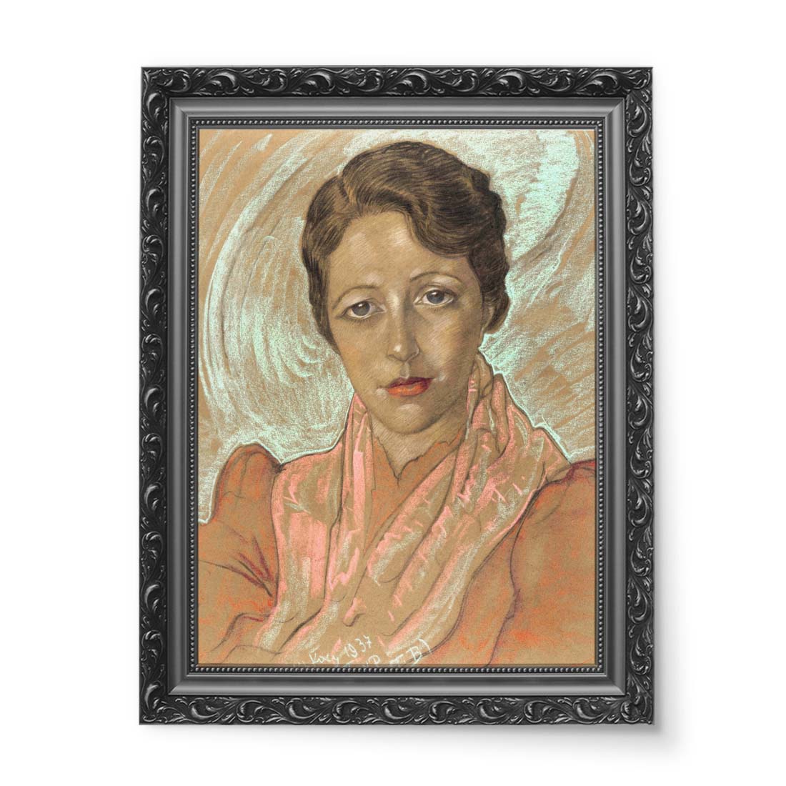 Stanisław Dębicki Dziewczynka przy lekcji wydruk na płótnie 50x70