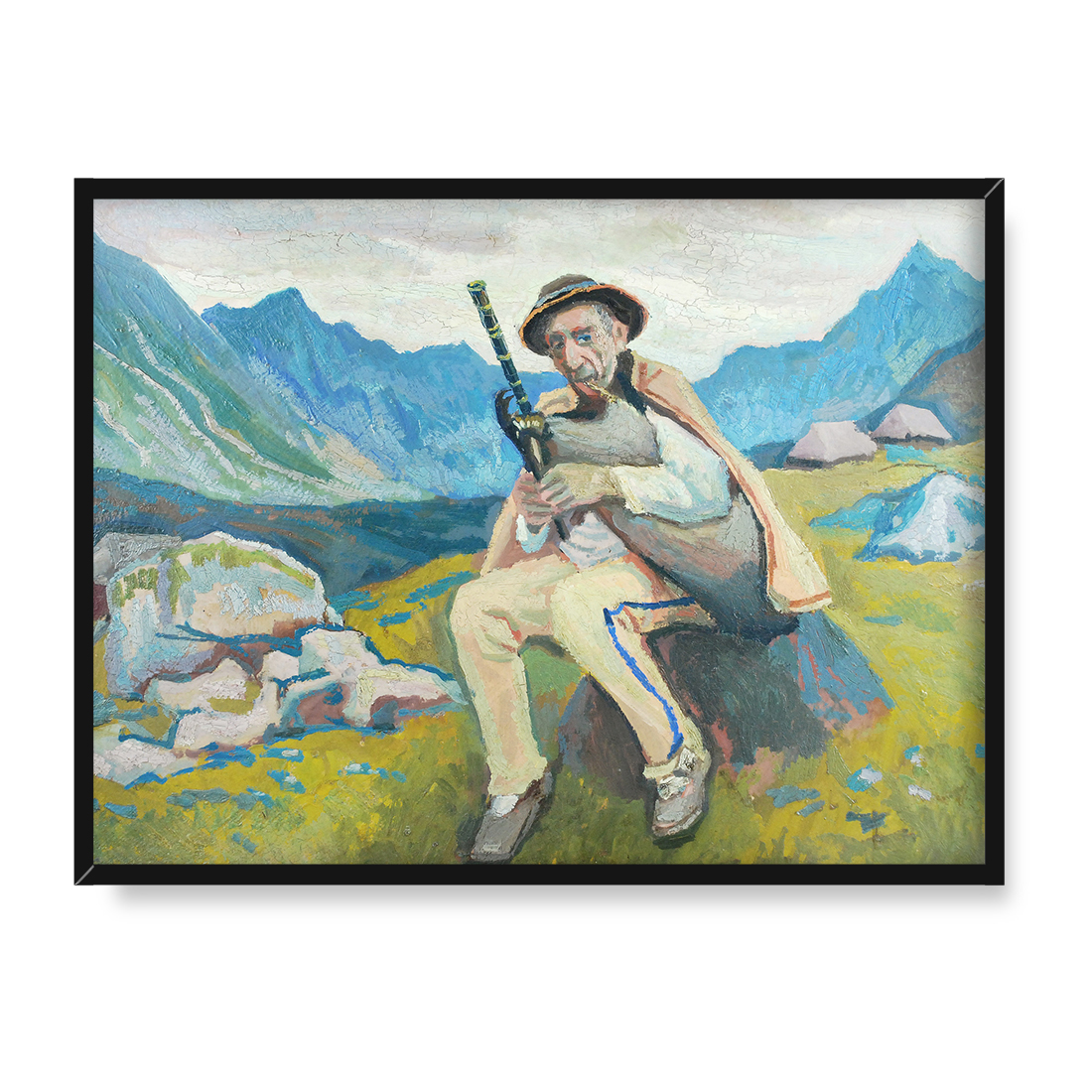 Stanisław Kamocki Dudziarz podhalański Stanisław Budz-Lepsiok Mróz 30x40 w RAMIE