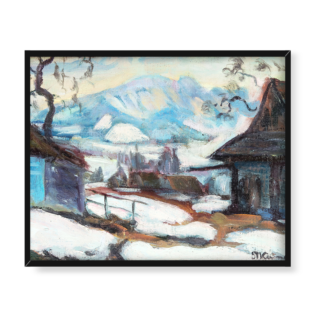 Stanisław Kamocki Pejzaż tatrzański z Giewontem w tle 50x40