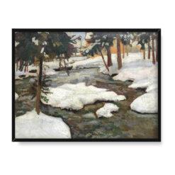 Stanisław Kamocki Potok w lesie 30×40