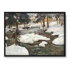 Stanisław Kamocki Potok w lesie 70×50