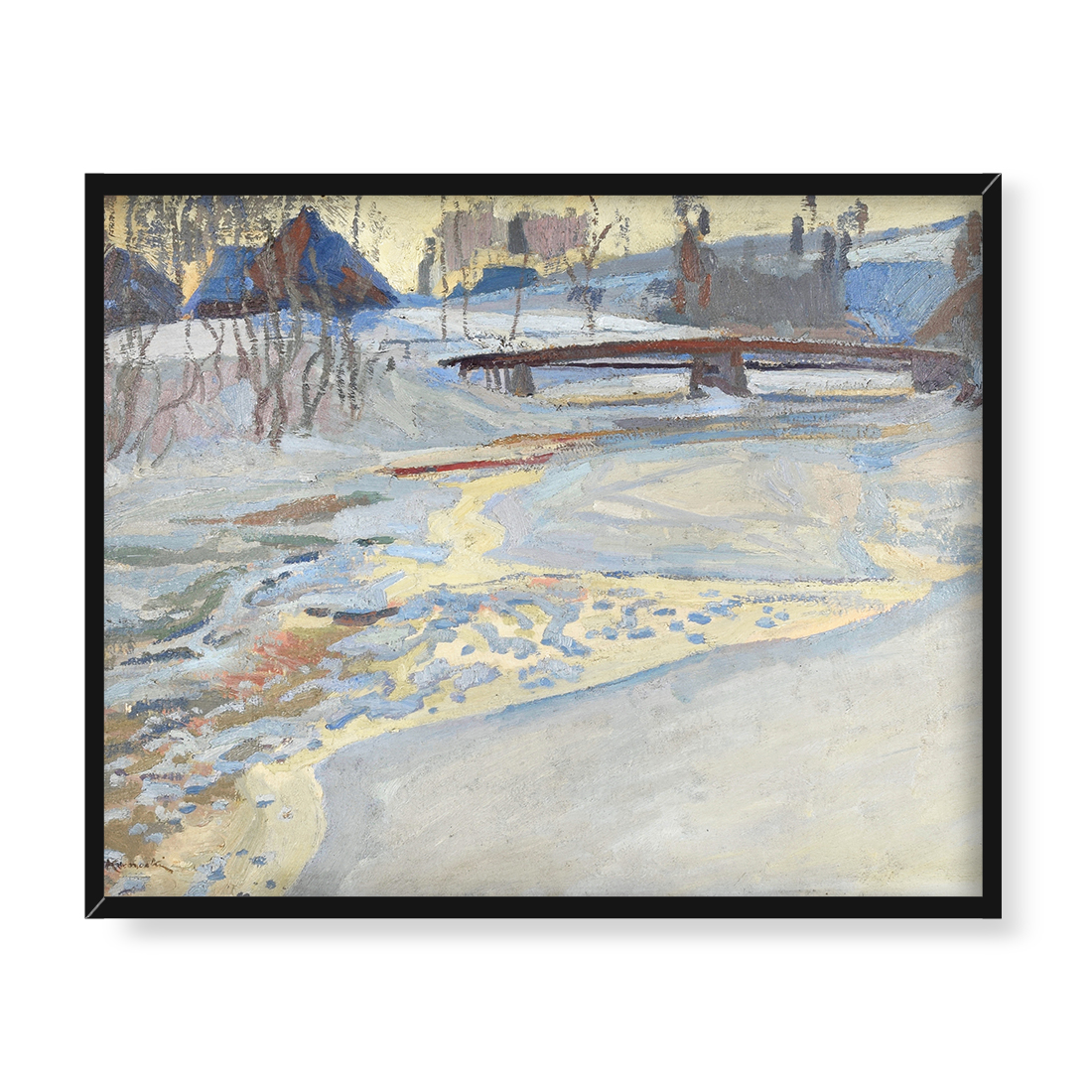 Stanisław Kamocki Stary Most 50x40 w RAMIE