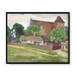 Stanisław Kamocki Widok fary w Pucku 50×40