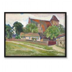 Stanisław Kamocki Widok fary w Pucku 70×50