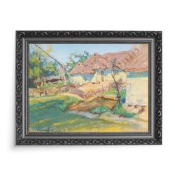 Stanisław Wyspiański Chaty w Grebowie 70×50