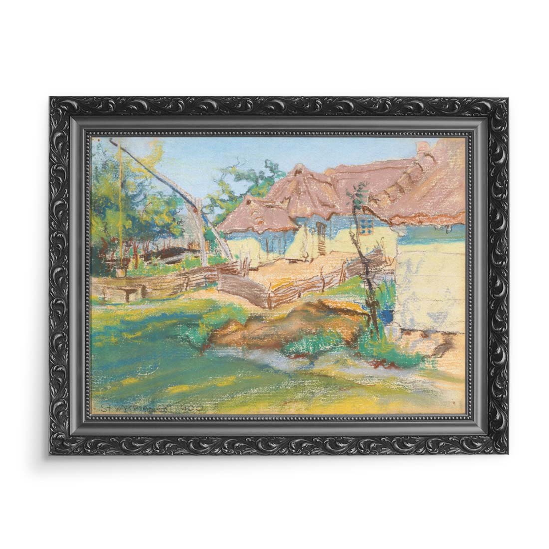 Stanisław Wyspiański Chaty w Grebowie 70x50