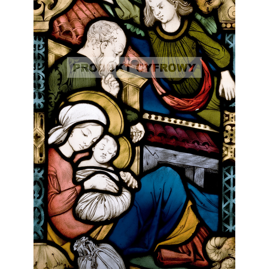 Stanisław Wyspiański Witraż Anioł nakazujący Świętej Rodzinie ucieczkę — produkt cyfrowy do pobrania