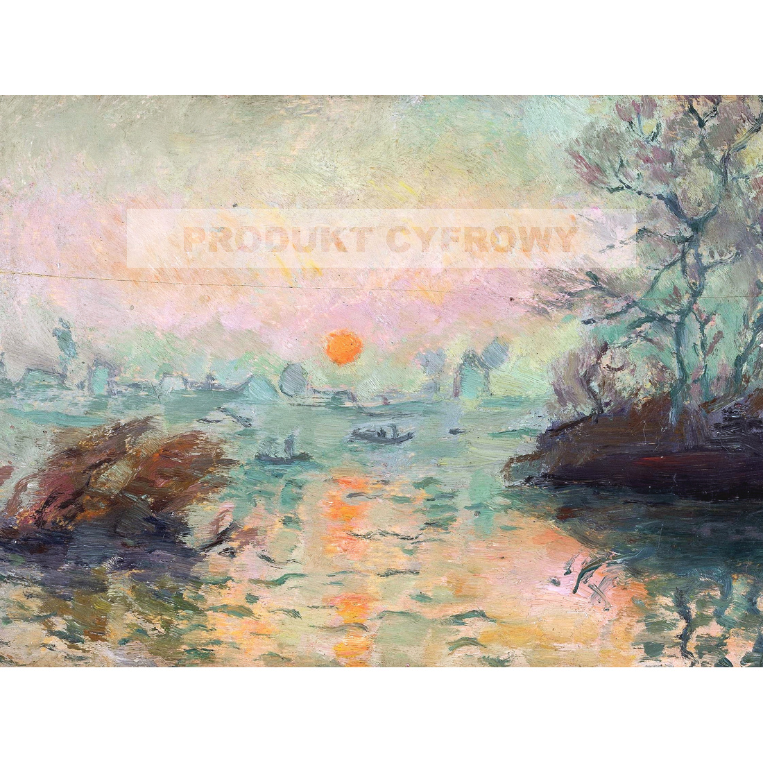 Tadeusz Makowski Pejzaż o zachodzie słońca — produkt cyfrowy do pobrania