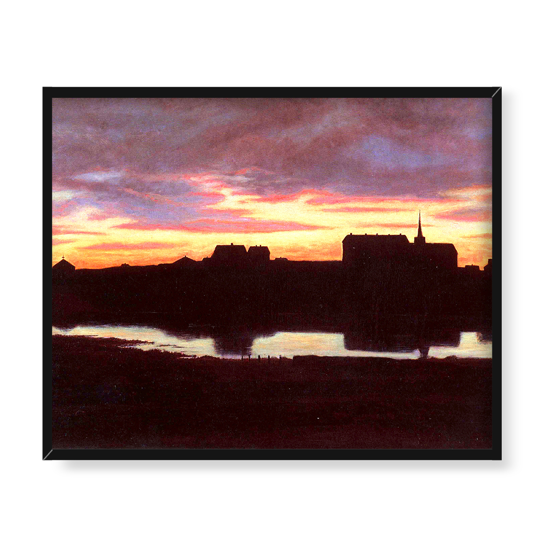 Thorarinn Thorlaksson Zachód słońca nad Tjornin 50x40 w RAMIE