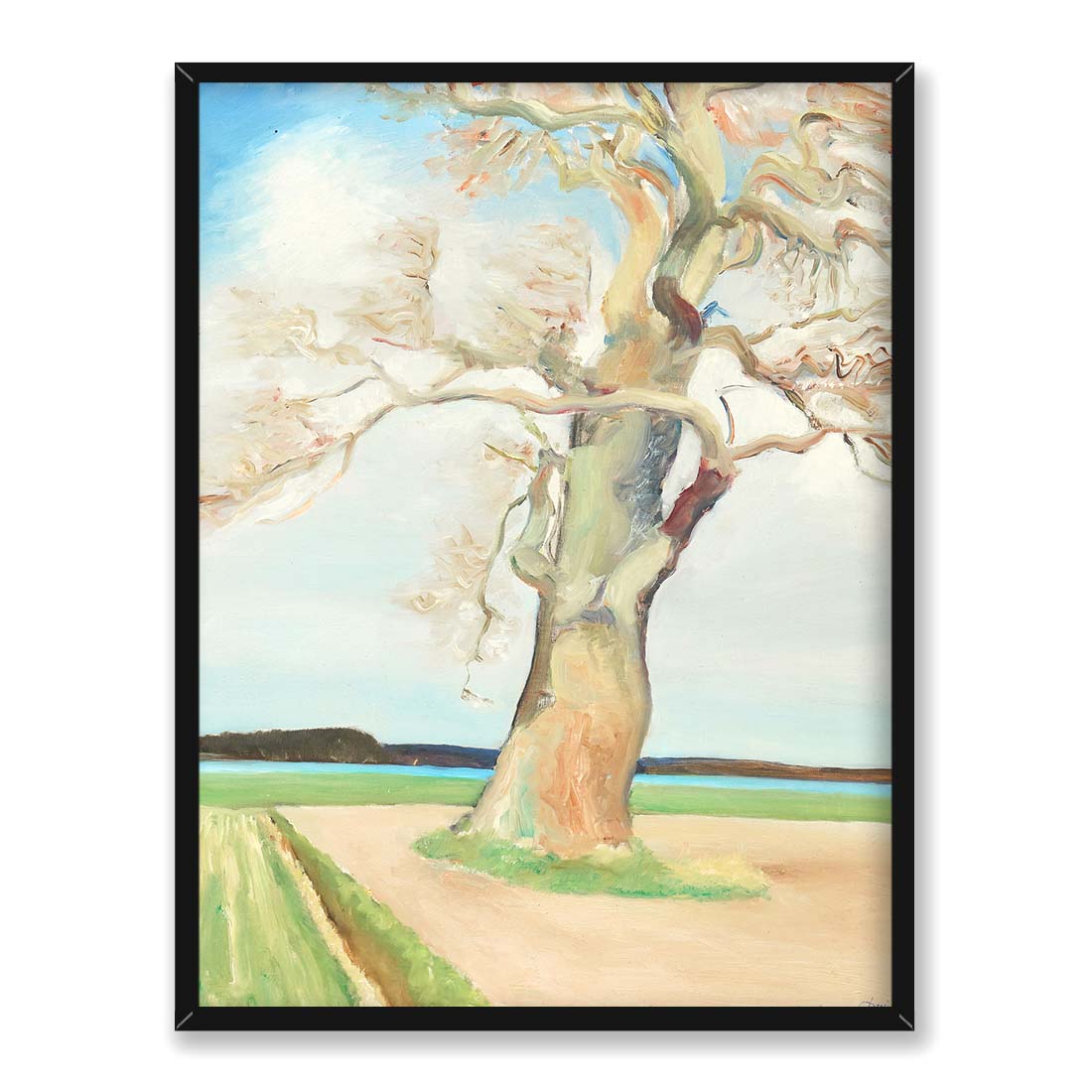 Torsten Jovinge Drzewo na polu 30x40 w RAMIE