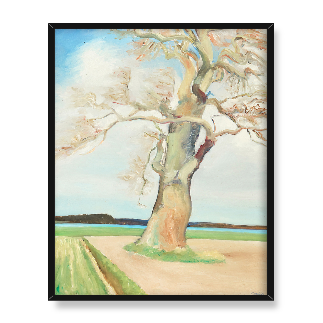 Torsten Jovinge Drzewo na polu 40x50