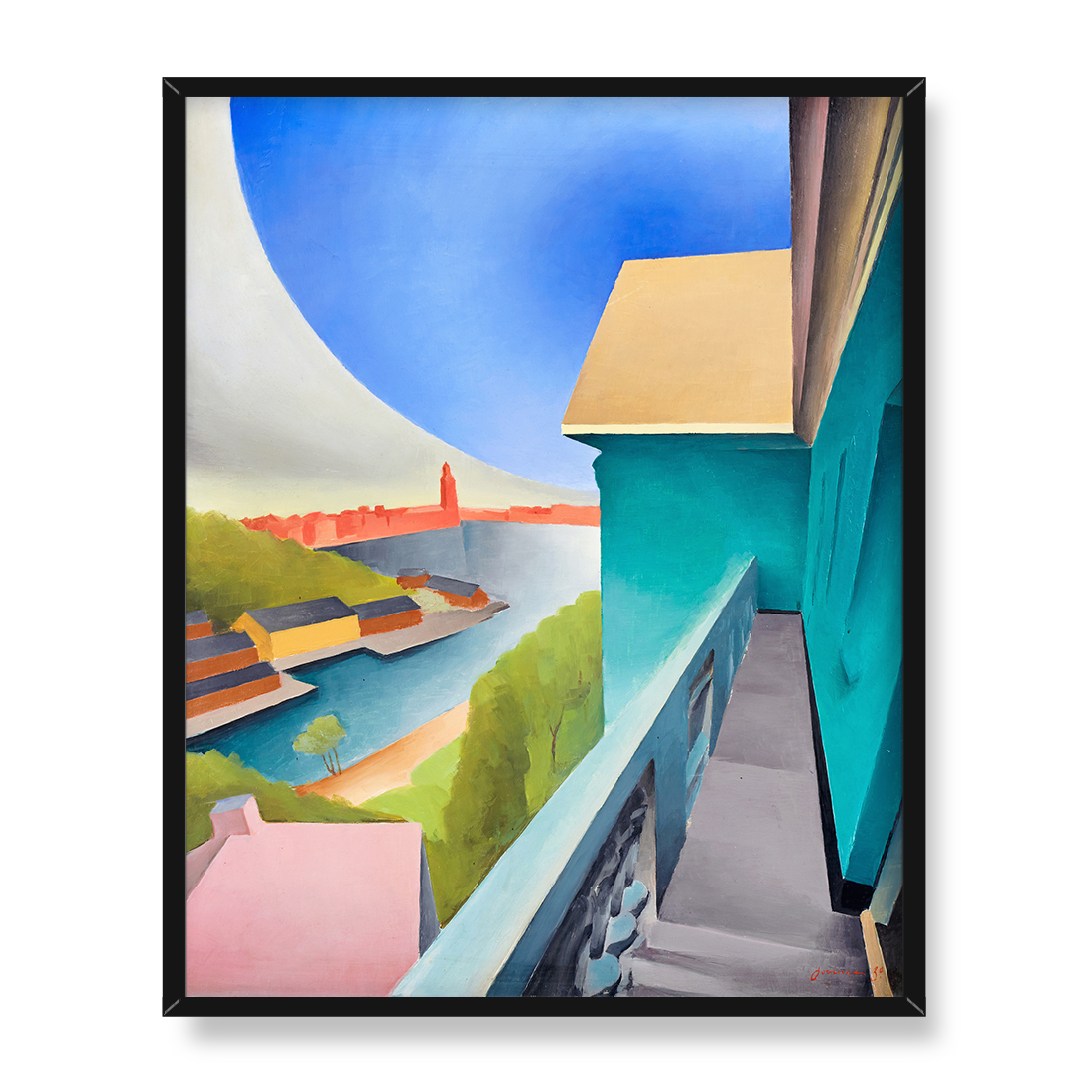 Torsten Jovinge Widok na miasto 40x50 w RAMIE