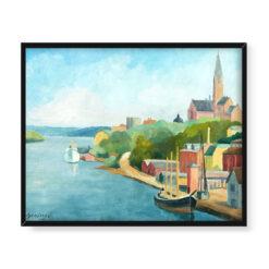 Torsten Jovinge Widok na wejście do portu miasta 50×40