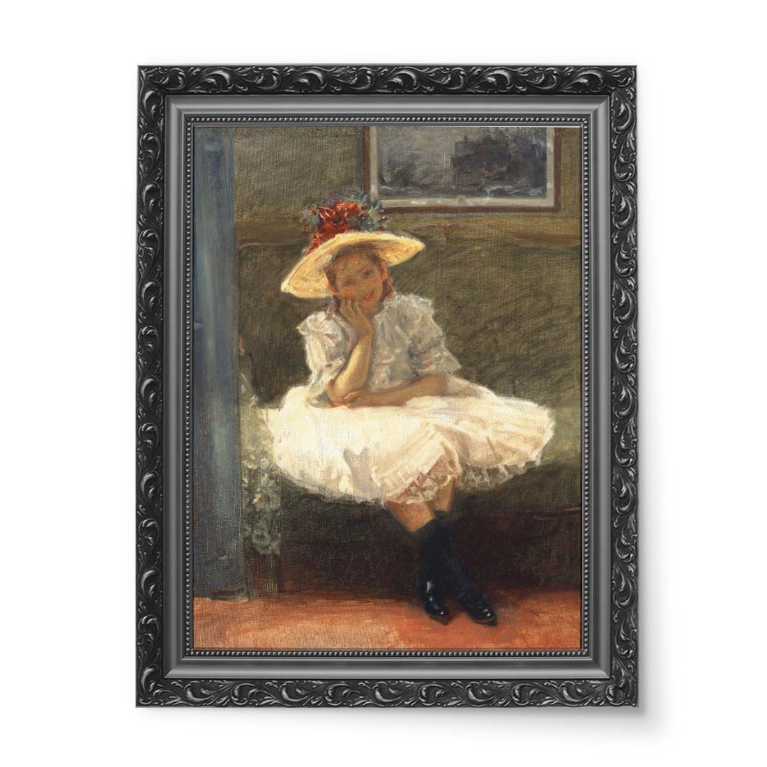 Władysław Podkowiński Dziewczynka w kapeluszu wydruk na płótnie 50x70