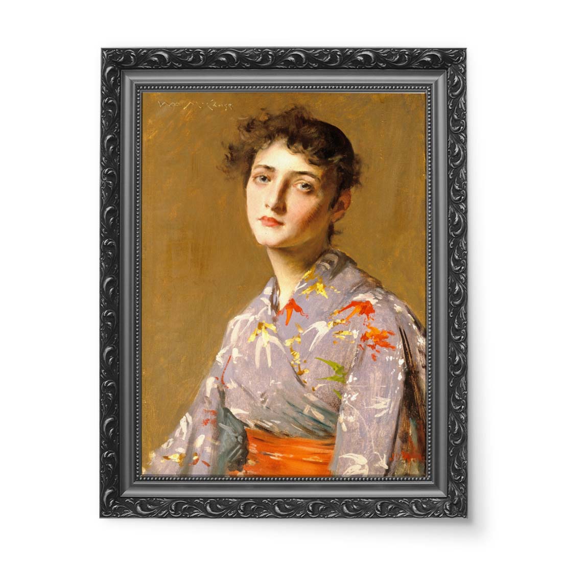 William Merritt Chase Dziewczyna w japońskim kostiumie wydruk na płótnie 50x70