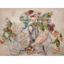Włodzimierz Terlikowski Martwa natura z kwiatami i muszlami — produkt cyfrowy do pobrania