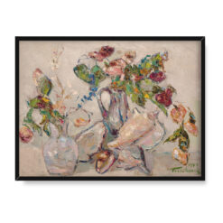 Włodzimierz Terlikowski Martwa natura z kwiatami i muszlami 30×40