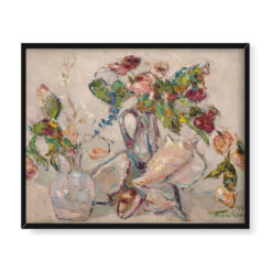 Włodzimierz Terlikowski Martwa natura z kwiatami i muszlami 50×40