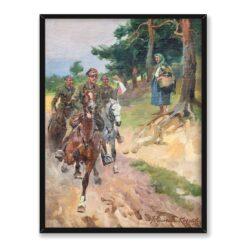 Wojciech Kossak Patrol ułanów 30×40