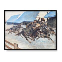 Wojciech Kossak Pogoń za bolszewikami 30×40