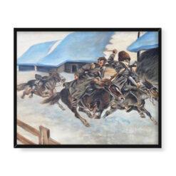 Wojciech Kossak Pogoń za bolszewikami 50×40 w RAMIE