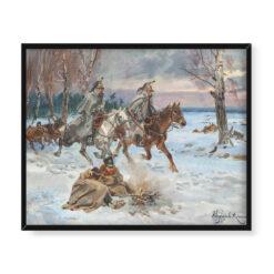 Wojciech Kossak Powrót Napoleona z Rosji 50×40