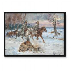 Wojciech Kossak Powrót Napoleona z Rosji 70×50