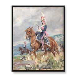 Wojciech Kossak Szwoleżer z eskorty Napoleona 40×50