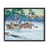 Wojciech Kossak Trójka i wilki w zimowym pejzażu 50×40 w RAMIE