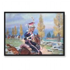 Wojciech Kossak Ułani na zwiadzie 70×50