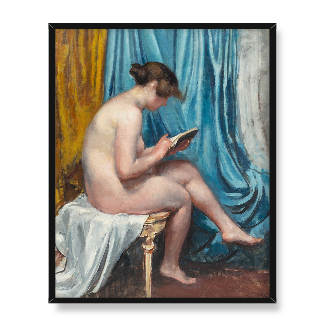 Wojciech Weiss Akt siedzącej kobiety 40x50 w RAMIE