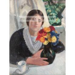 Wojciech Weiss Kobieta z wazonem kwiatów — produkt cyfrowy do pobrania