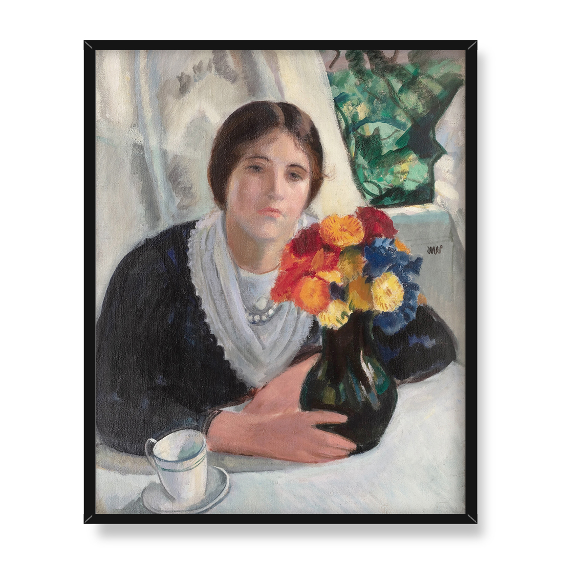 Wojciech Weiss Kobieta z wazonem kwiatów 40x50 w RAMIE