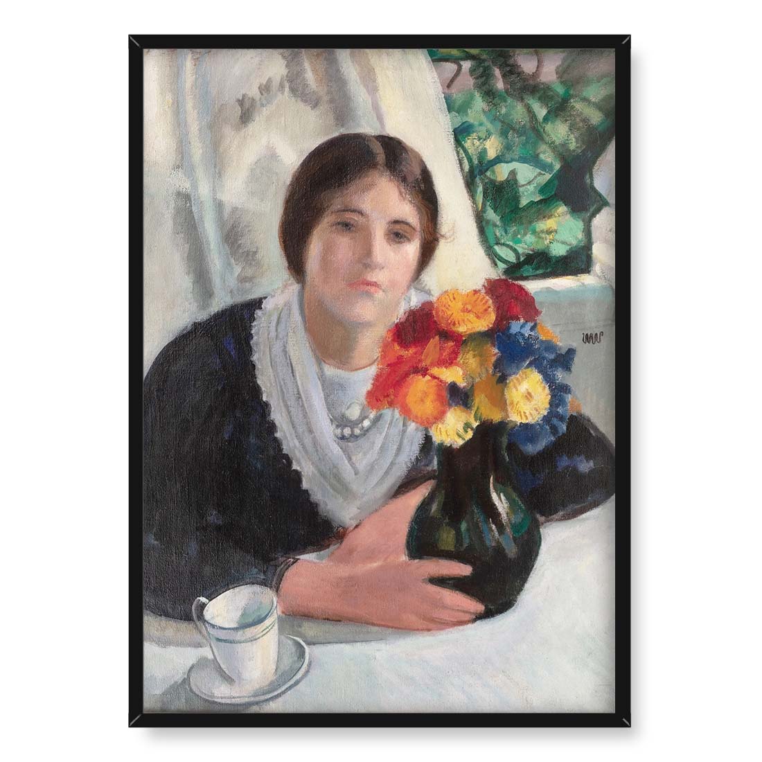 Wojciech Weiss Kobieta z wazonem kwiatów 50x70