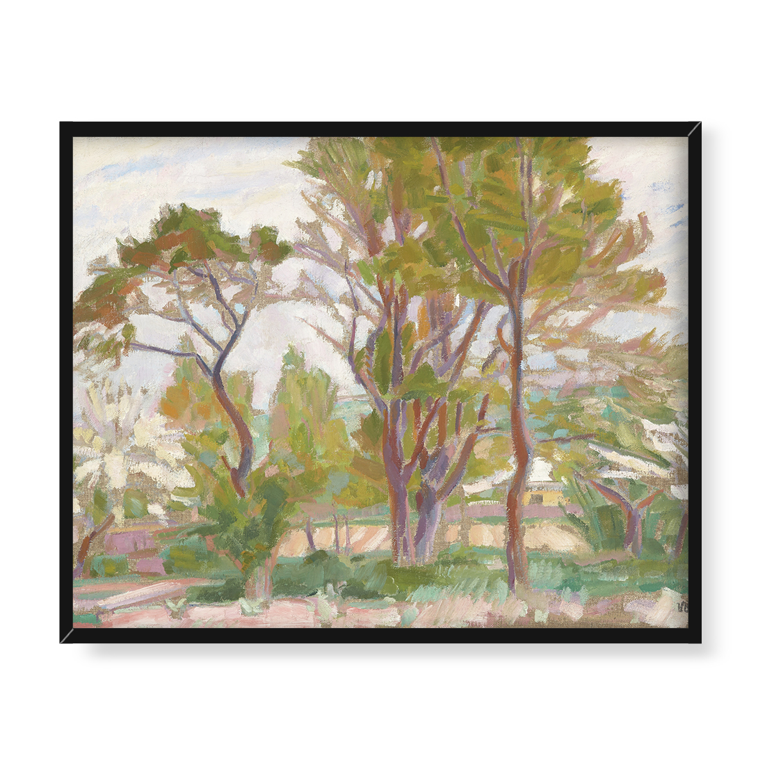 Wojciech Weiss Pejzaż z drzewami 50x40 w RAMIE